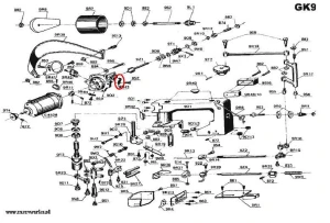 Mocowanie przewodu od przełącznika 9D1