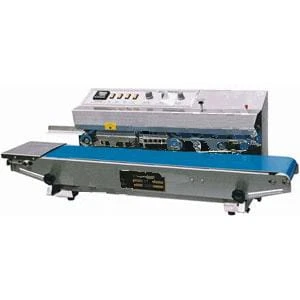 Zgrzewarko-drukarka do folii FRM-810I z taśmociągiem lewostronnym obudowa ze stali nierdzewnej