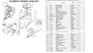 Śruba ramienia napędu igielnicy 2-16